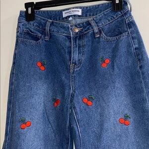 Ashley Mason Wide Leg Cherry Jeans 0/24